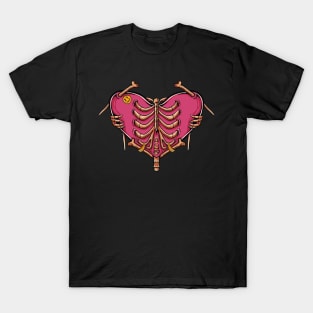 Until Death Do Us Part - Skeleton Chest Heart T-Shirt